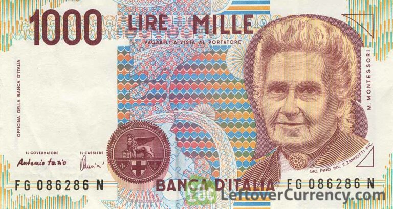 Italian Lire Maria Montessori Exchange Yours For Cash