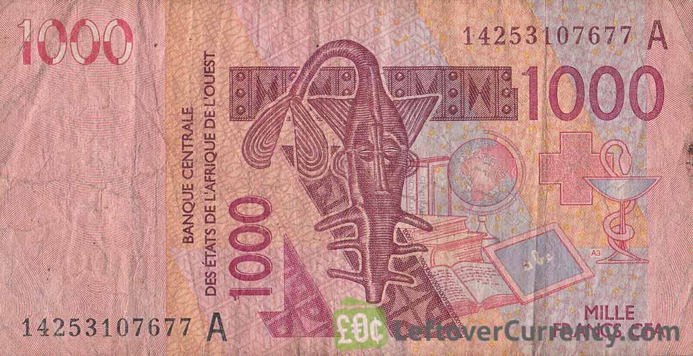 1000 Francs Banknote West African CFA Exchange Yours For Cash Today