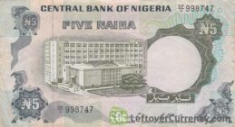 5 Nigerian Naira Paper Banknote Bank Building Exchange Yours Today