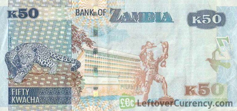 50 Zambian Kwacha Banknote Leopard Exchange Yours For Cash Today