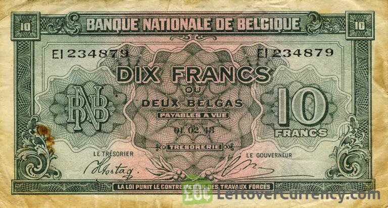 10 Belgian Francs (type Londres) - Exchange Yours For Cash Today