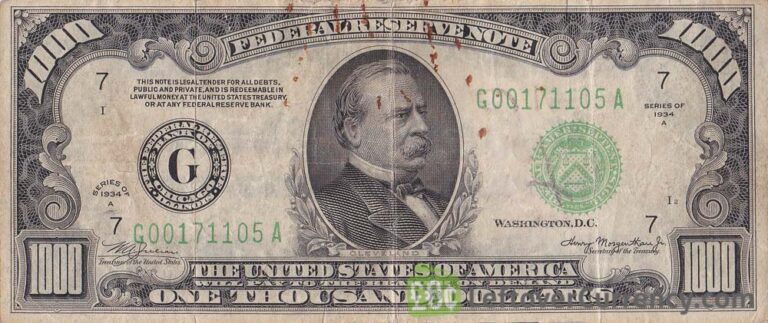 1000 American Dollars Banknote - Exchange Yours For Cash Today