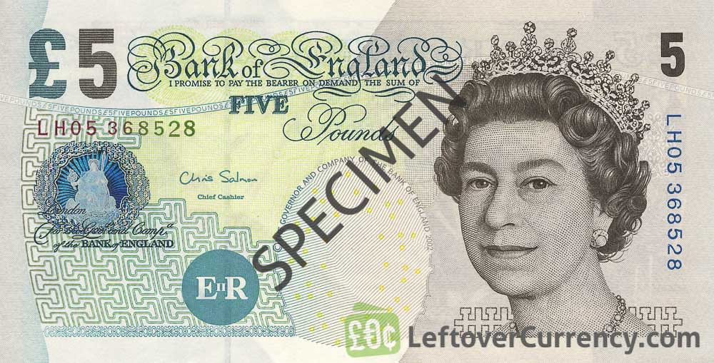 Bank of England 5 Pounds (Elizabeth Fry) - exchange yours