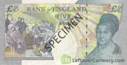 5 Pounds - Elizabeth II (Series E; Elizabeth Fry, paper) - England