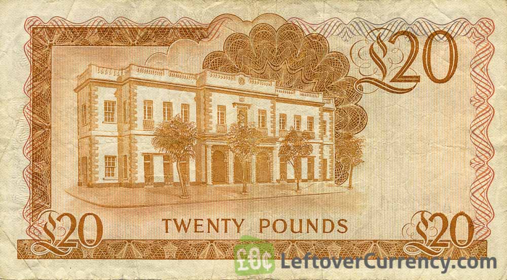 20 Gibraltar Pounds Governor S House Exchange Yours For Cash   20 Gibraltar Pounds Banknote Governors House Reverse 1 