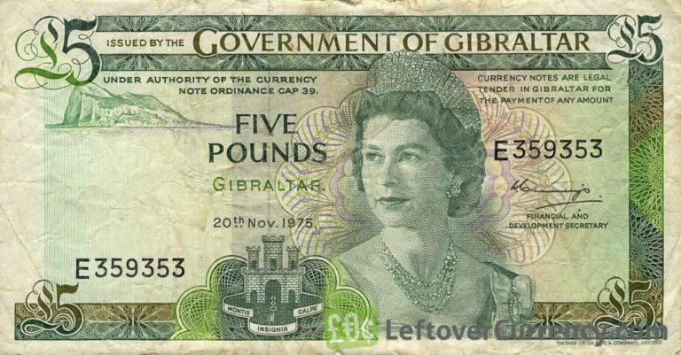 Withdrawn Gibraltar Pound Banknotes Exchange Yours Now   5 Gibraltar Pounds Banknote Covenant Of Gibraltar Obverse 1 768x401 