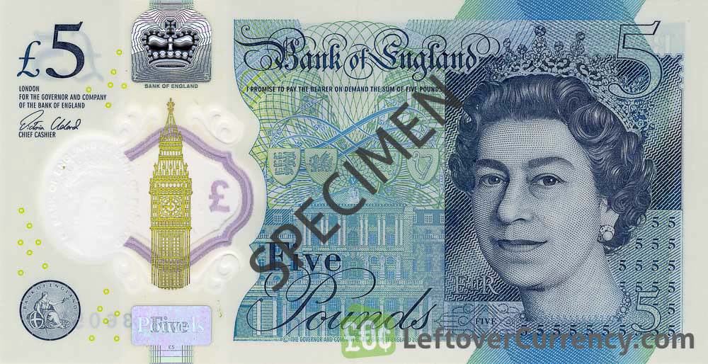 Bank of England new 5 Pounds (Churchill) - Exchange yours today