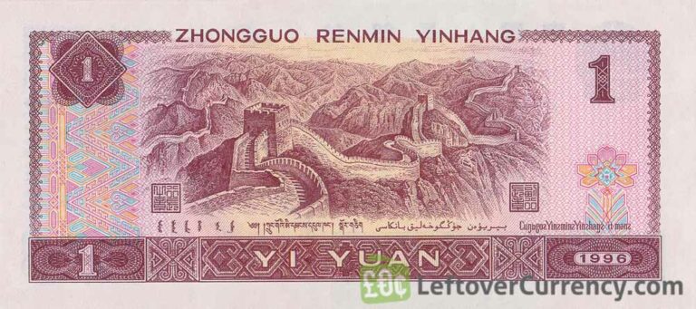 1 Chinese Yuan banknote (Great Wall of China) - Exchange yours today