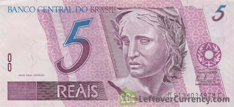 5 Brazilian Reais banknote - Exchange yours for cash today