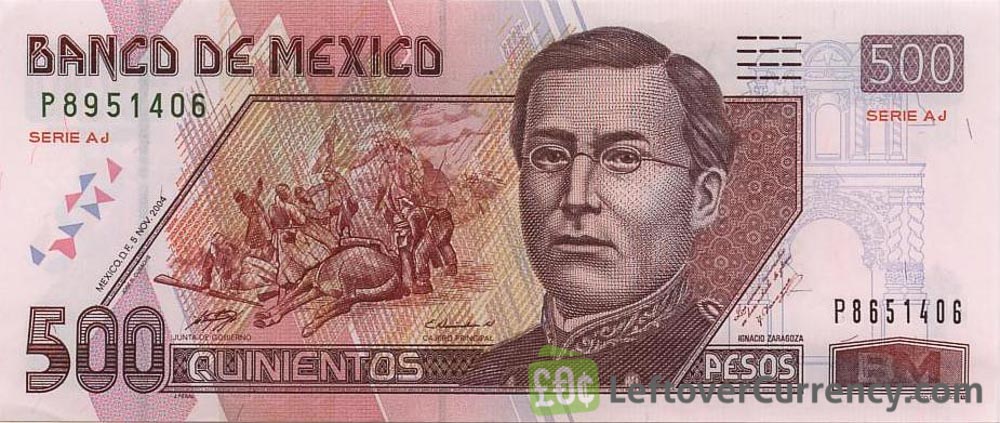 500 Mexican Pesos banknote (Series F) - Exchange yours for cash today