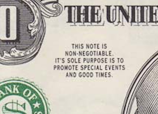 Authentic I.A.M. One 1 Million United States - USA Dollars Novelty /  Fantasy Banknote, 1988, Suffix H