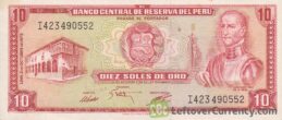 10 Soles de Oro banknote Peru (El Inca) - Exchange yours for cash