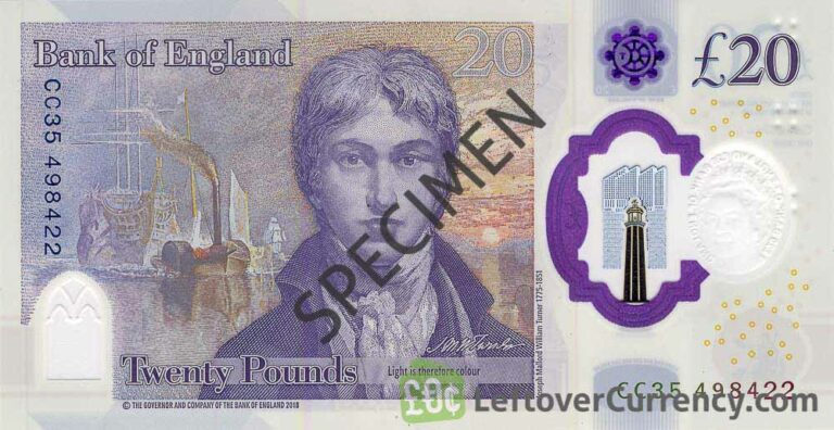 Bank of England £20 polymer banknote (JMW Turner