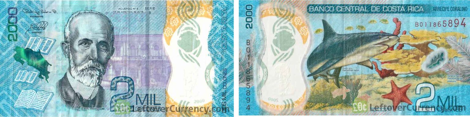 Leftover Currency Costa Rican Colon Currency Overview   2000 Colones Costa Rica Polymer Banknote Reverse Obverse 1536x384 