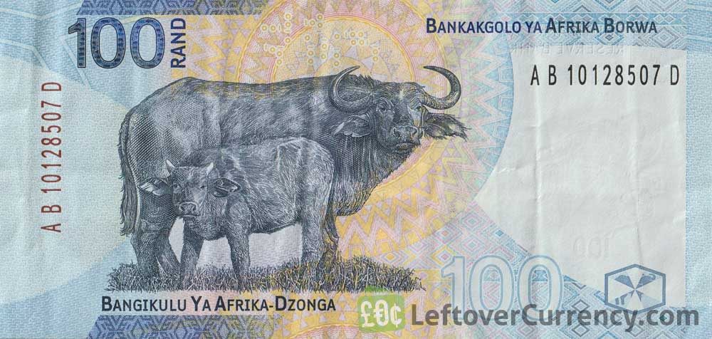 100 South African Rand banknote (Cape Buffalos) - Exchange yours today