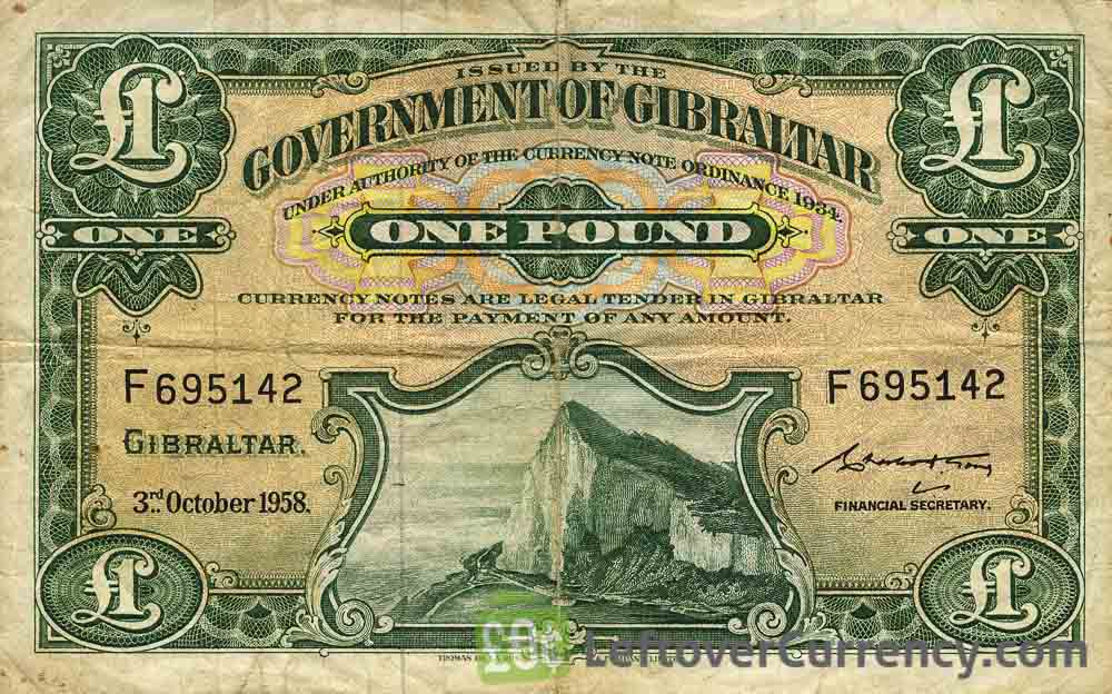 1 Gibraltar Pound Rock Of Gibraltar Series Exchange Yours   1 Gibraltar Pound Banknote Rock Of Gibraltar Series Obverse 1 