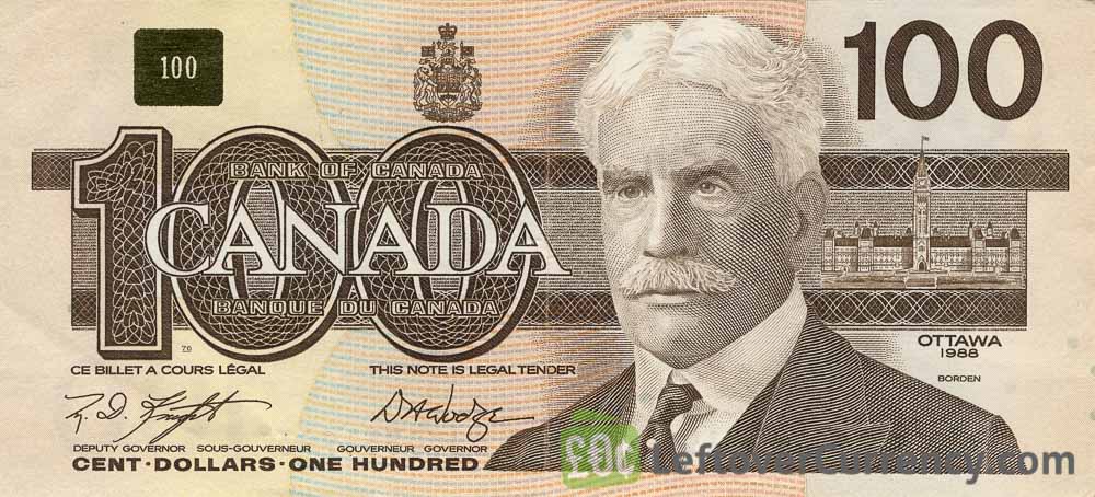 100 Canadian Dollars series 1990 Birds of Canada - exchange yours