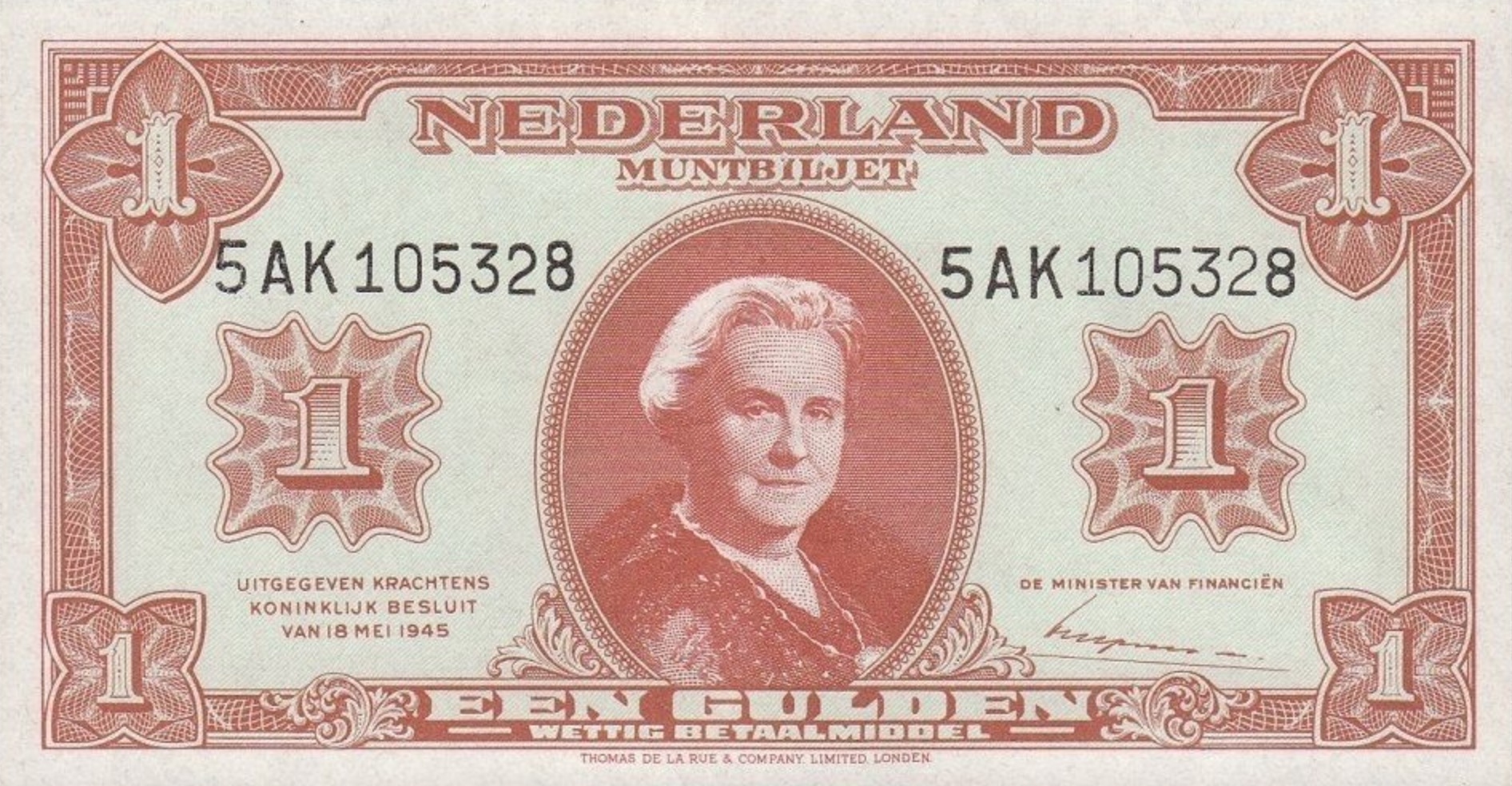 1 Dutch Guilder banknote (Muntbiljet 1945) - Exchange yours today