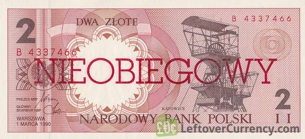 2 Polish Zlote Banknote Nieobiegowy Exchange Yours For Cash Today