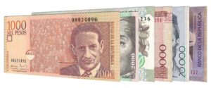 colombian pesos banknotes withdrawn currency exchange peso